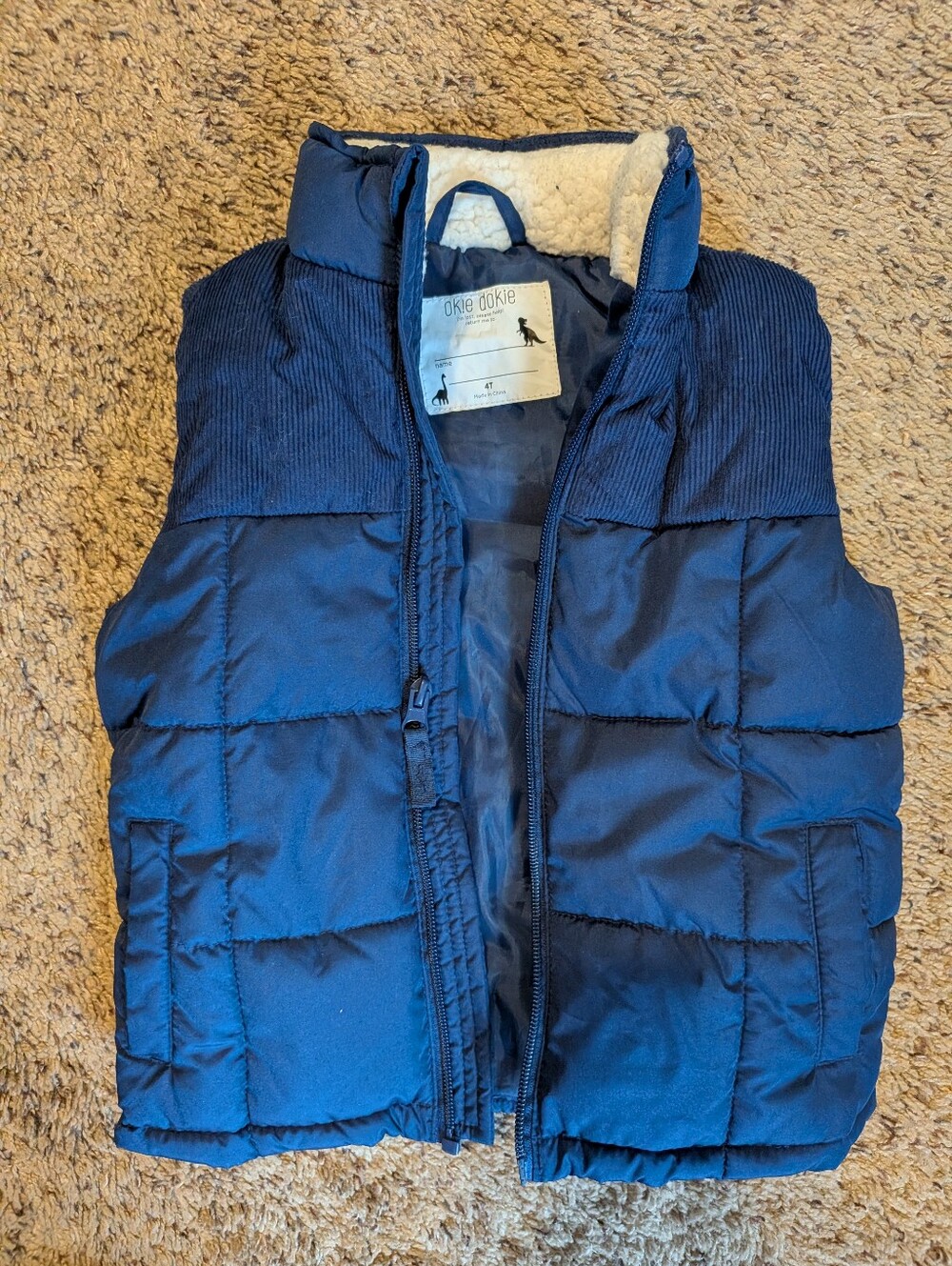 okie dokie Navy Kids Vest - 4T
